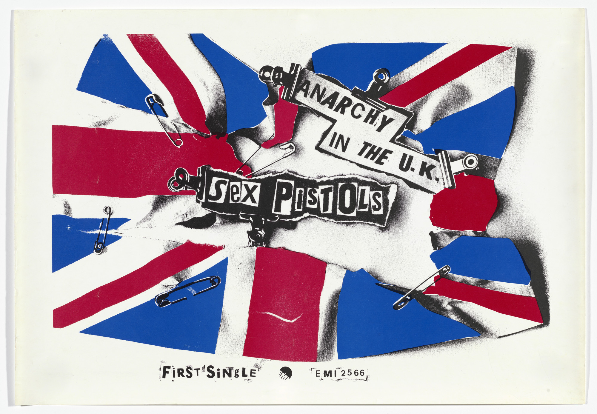 Jamie Reid. Sex Pistols, Anarchy in the UK. 1976