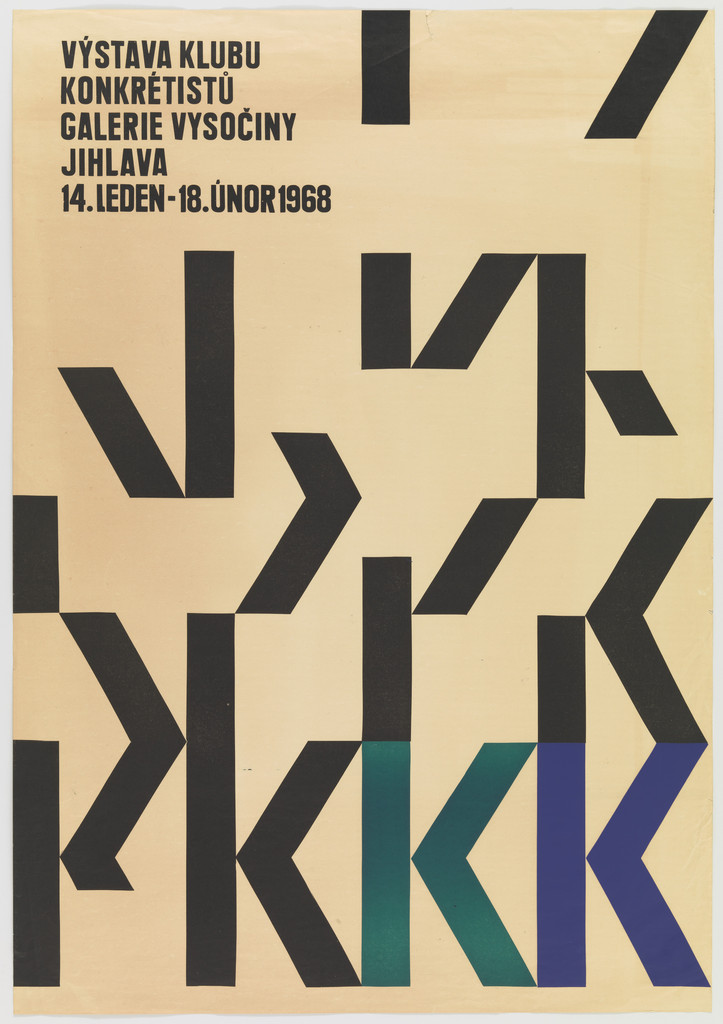Vystava Klubu Konkretistu (Poster for group exhibition of the Konkretist Klub at Galerie Vysočiny, Jihlava)