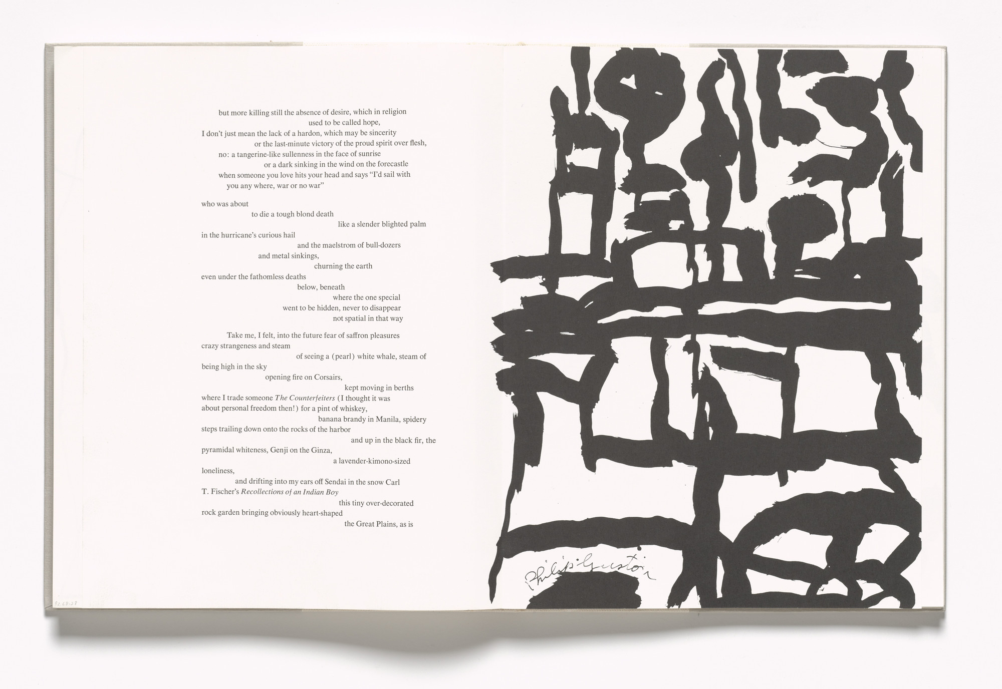 Philip Guston. In-text plate (folios 71 verso and 72 recto) from In Memory of My Feelings. 1967