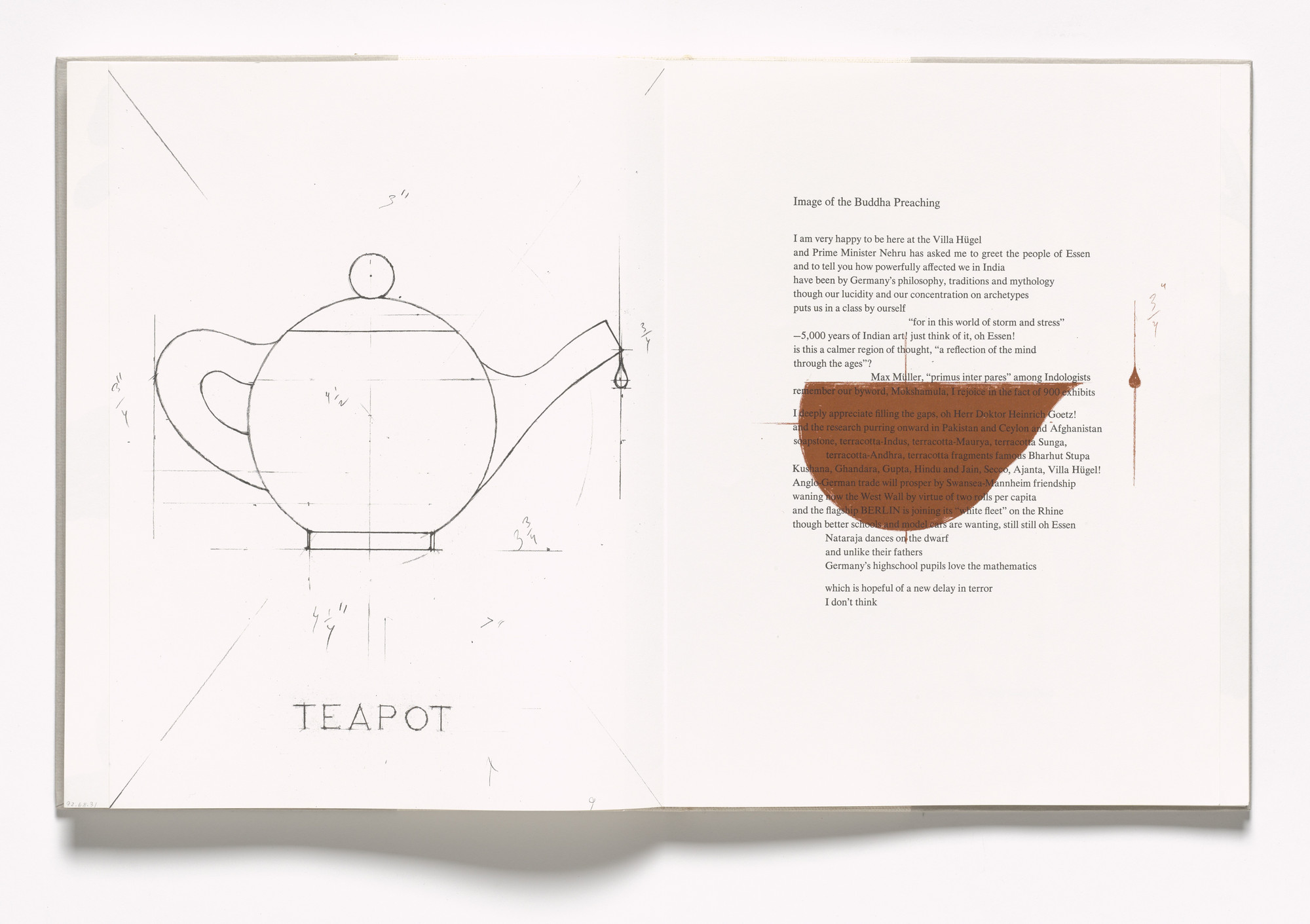 Claes Oldenburg. In-text plate (folios 77 verso and 78 recto) from In Memory of My Feelings