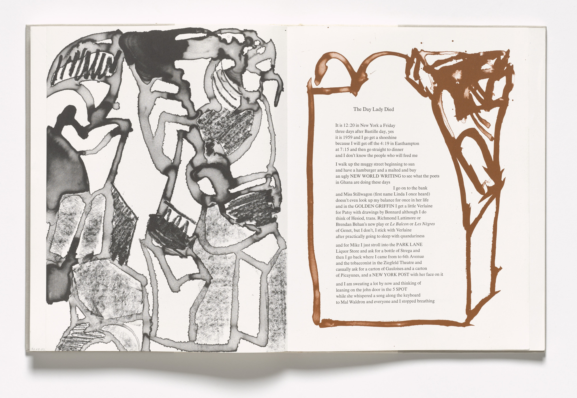Grace Hartigan. In-text plate (folios 79 verso and 80 recto) from In Memory of My Feelings. 1967