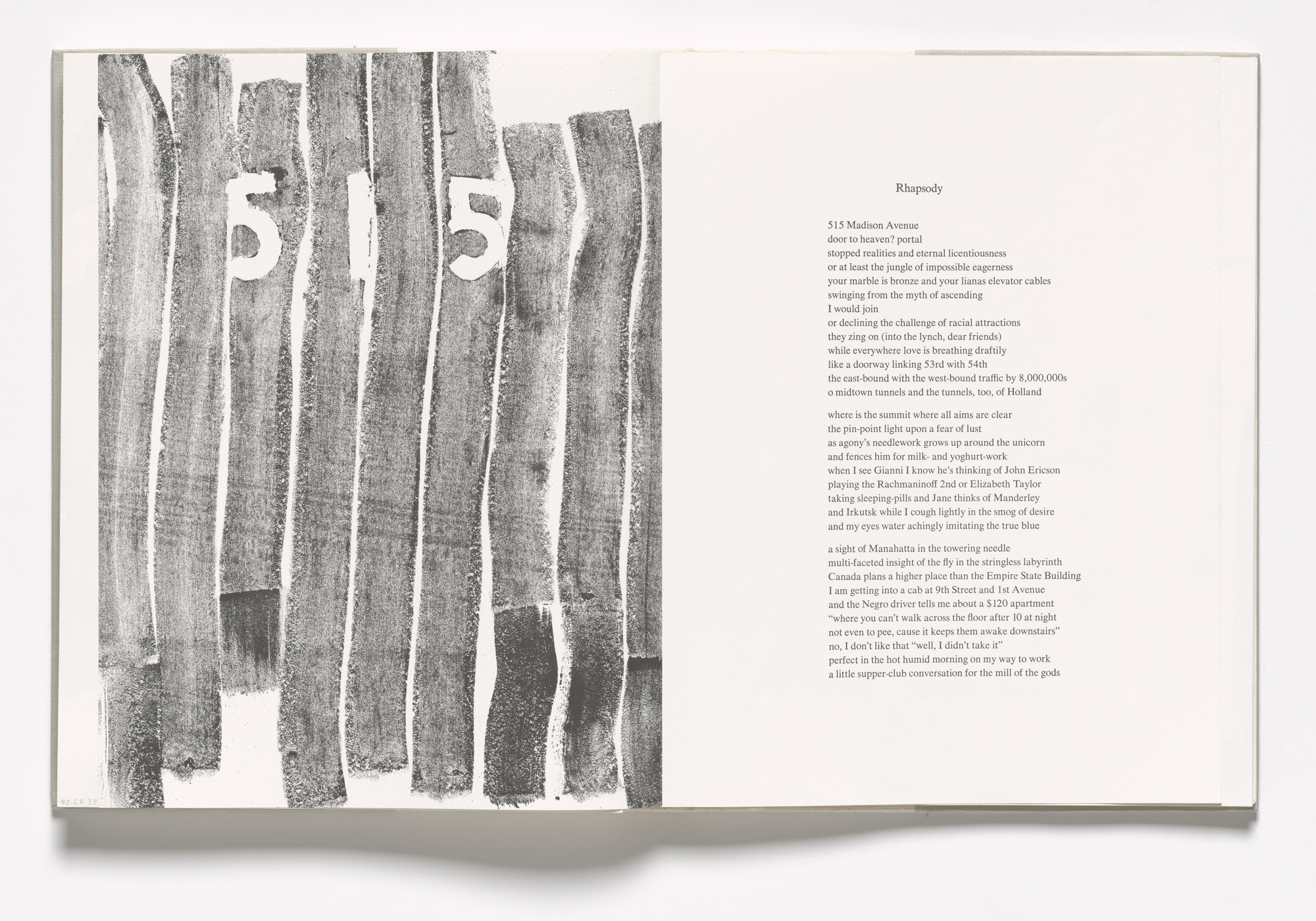 Michael Goldberg. Plate (folio 81 verso) from In Memory of My Feelings. 1967
