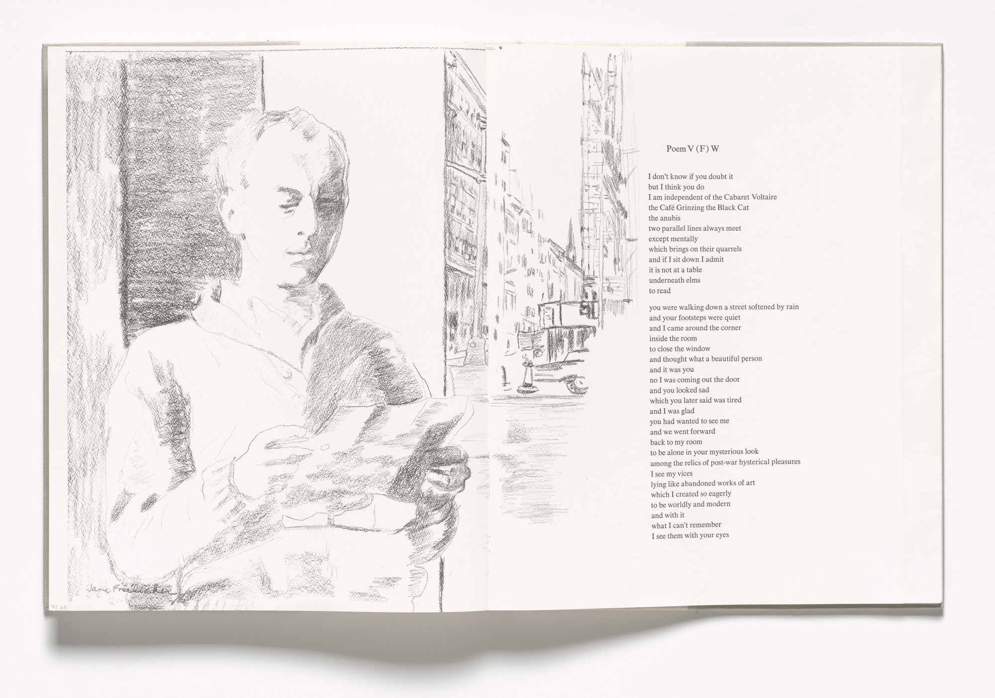 Jane Freilicher. In-text plate (folios 97 verso and 98 recto) from In Memory of My Feelings. 1967