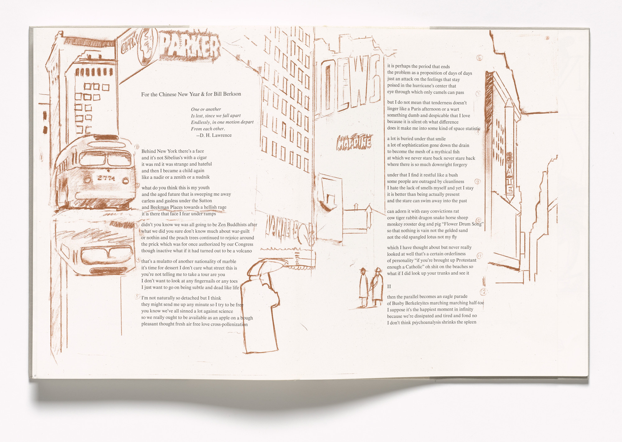 Larry Rivers. In-text plate (folios 101 verso and 102 recto) from In Memory of My Feelings