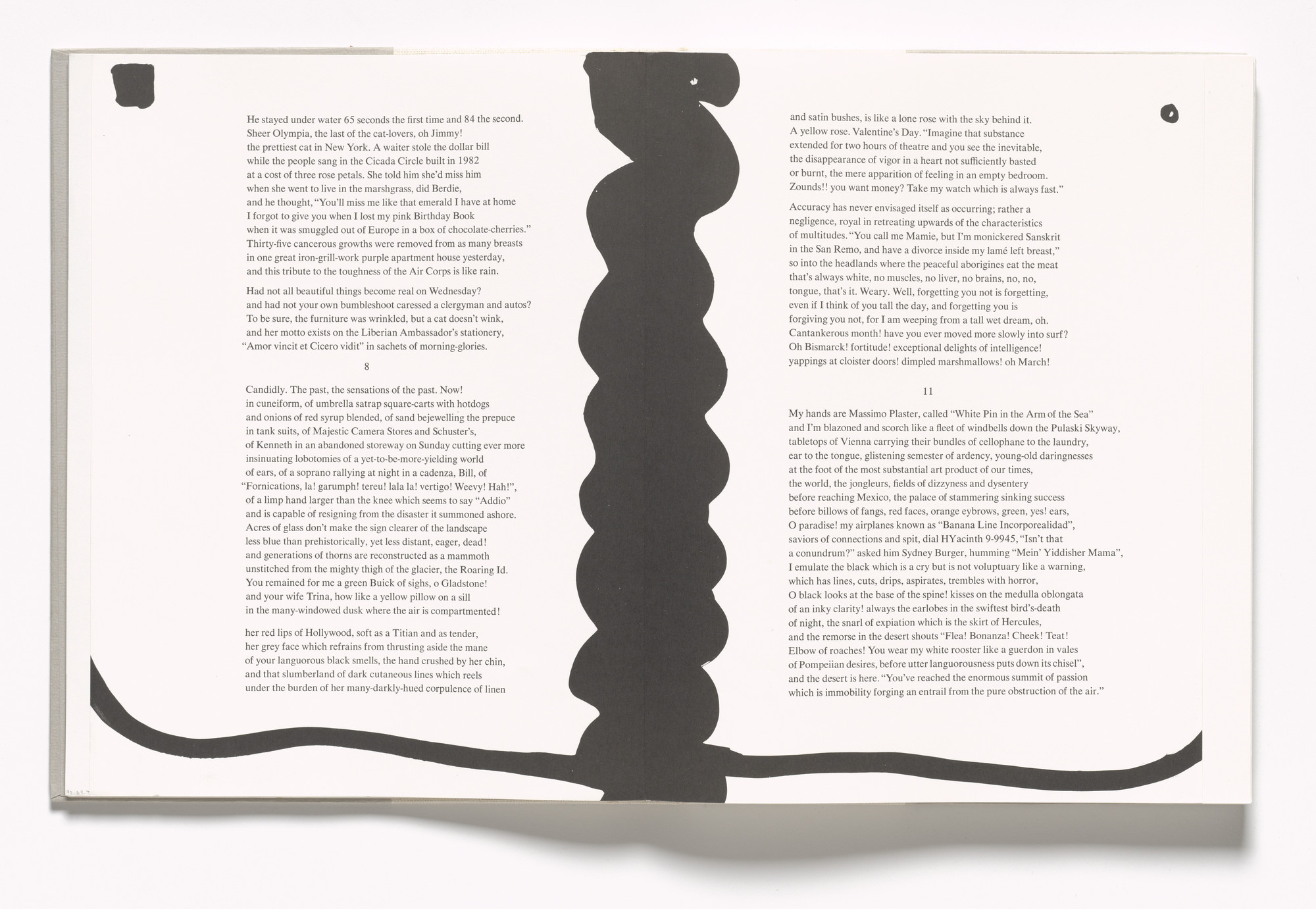 Al Held. In-text plate (folios 21 verso and 22 recto) from In Memory of My Feelings. 1967