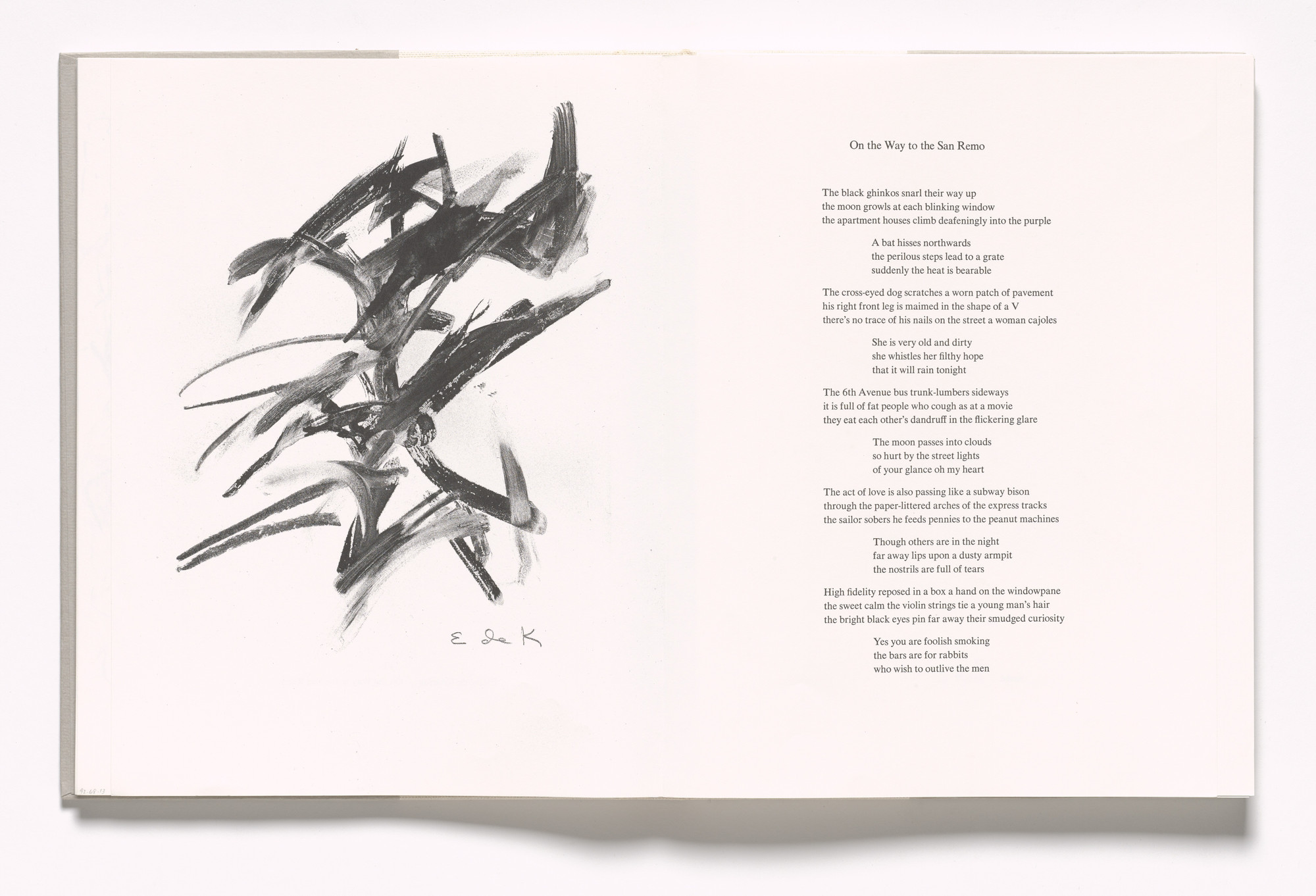 Elaine de Kooning. Plate (folio 35 verso) from In Memory of My Feelings. 1967