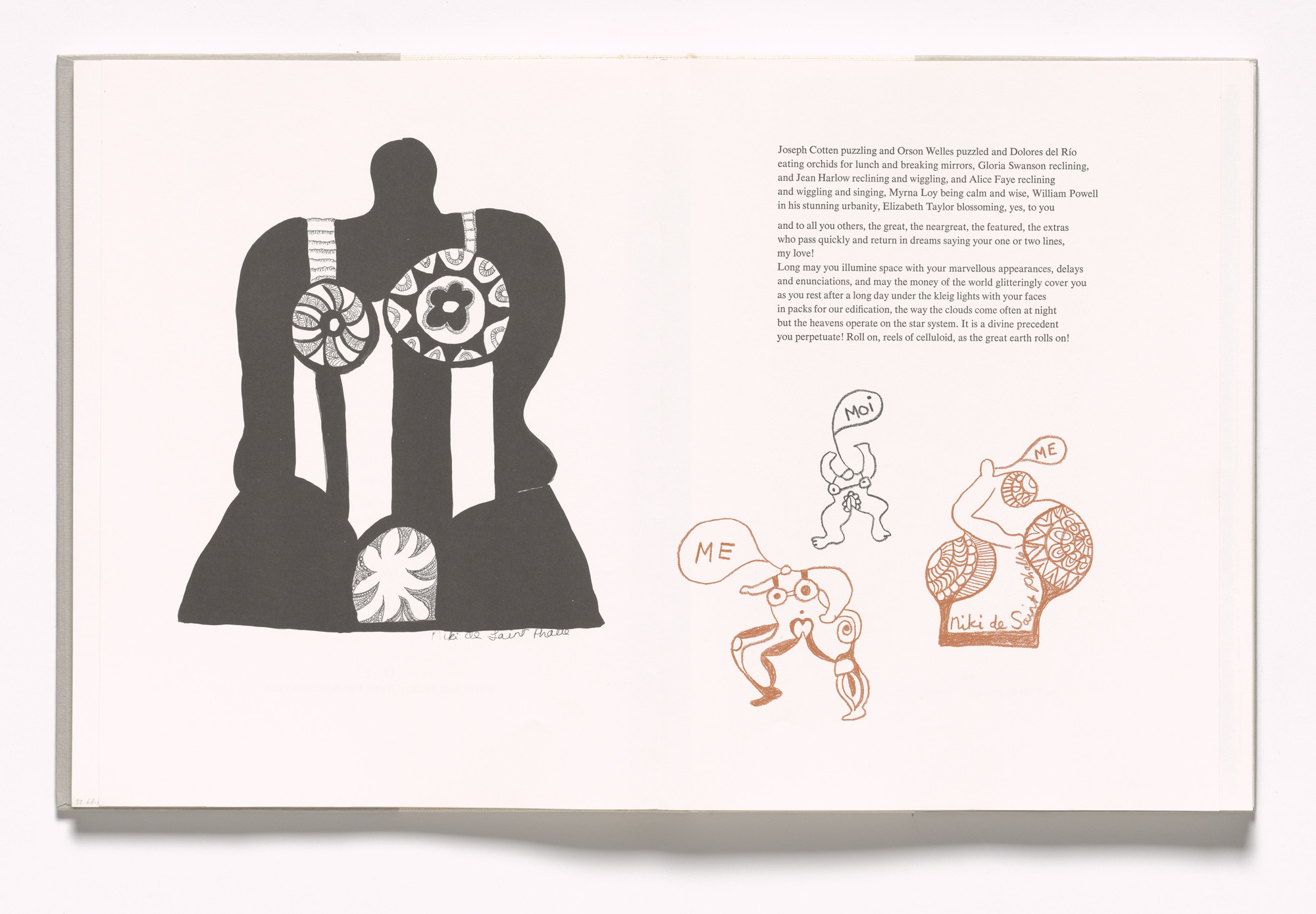 Niki de Saint Phalle. In-text plate (folios 41 verso and 42 recto) from In Memory of My Feelings. 1967