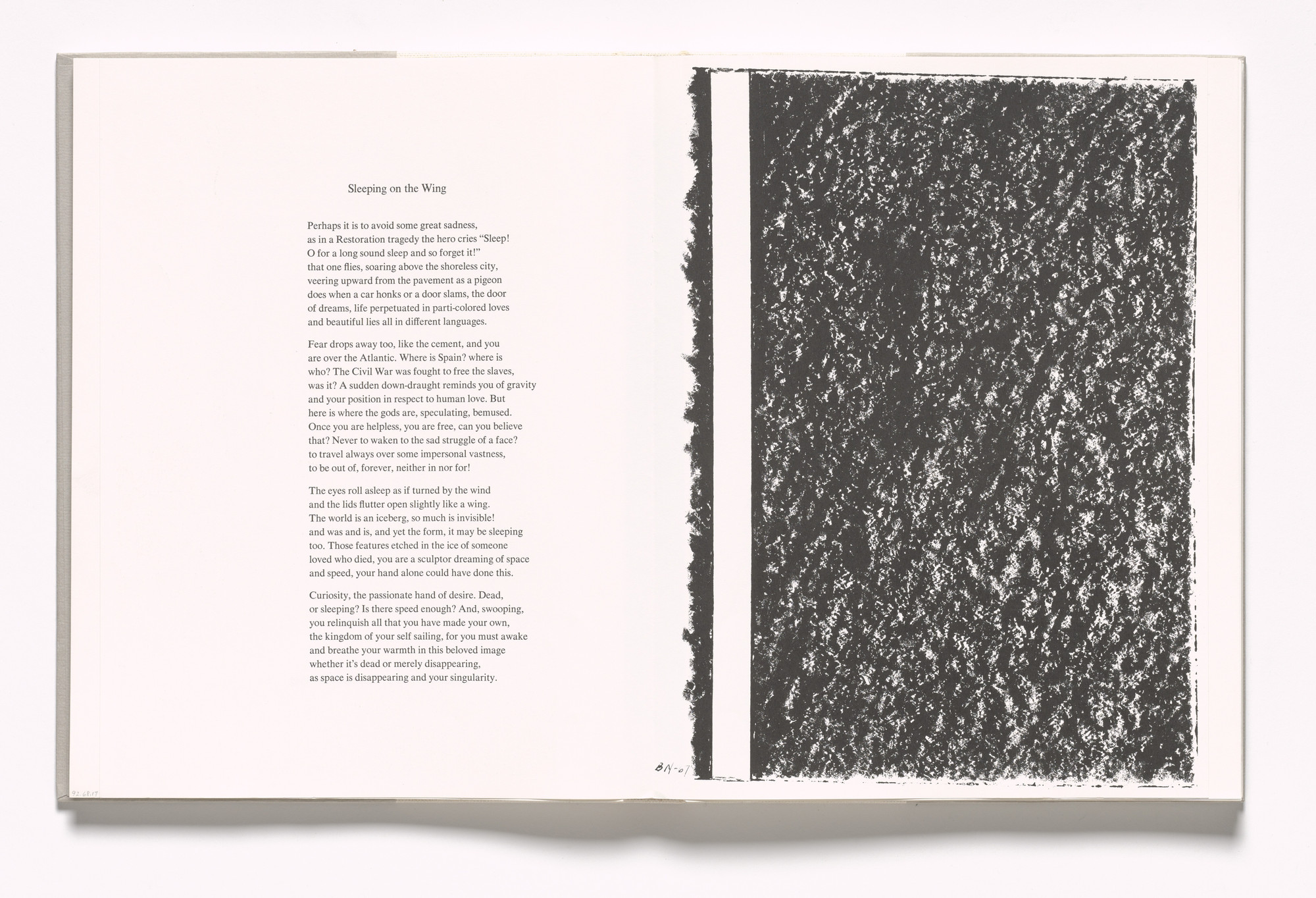 Barnett Newman. Plate (folio 44 recto) from In Memory of My Feelings. 1967