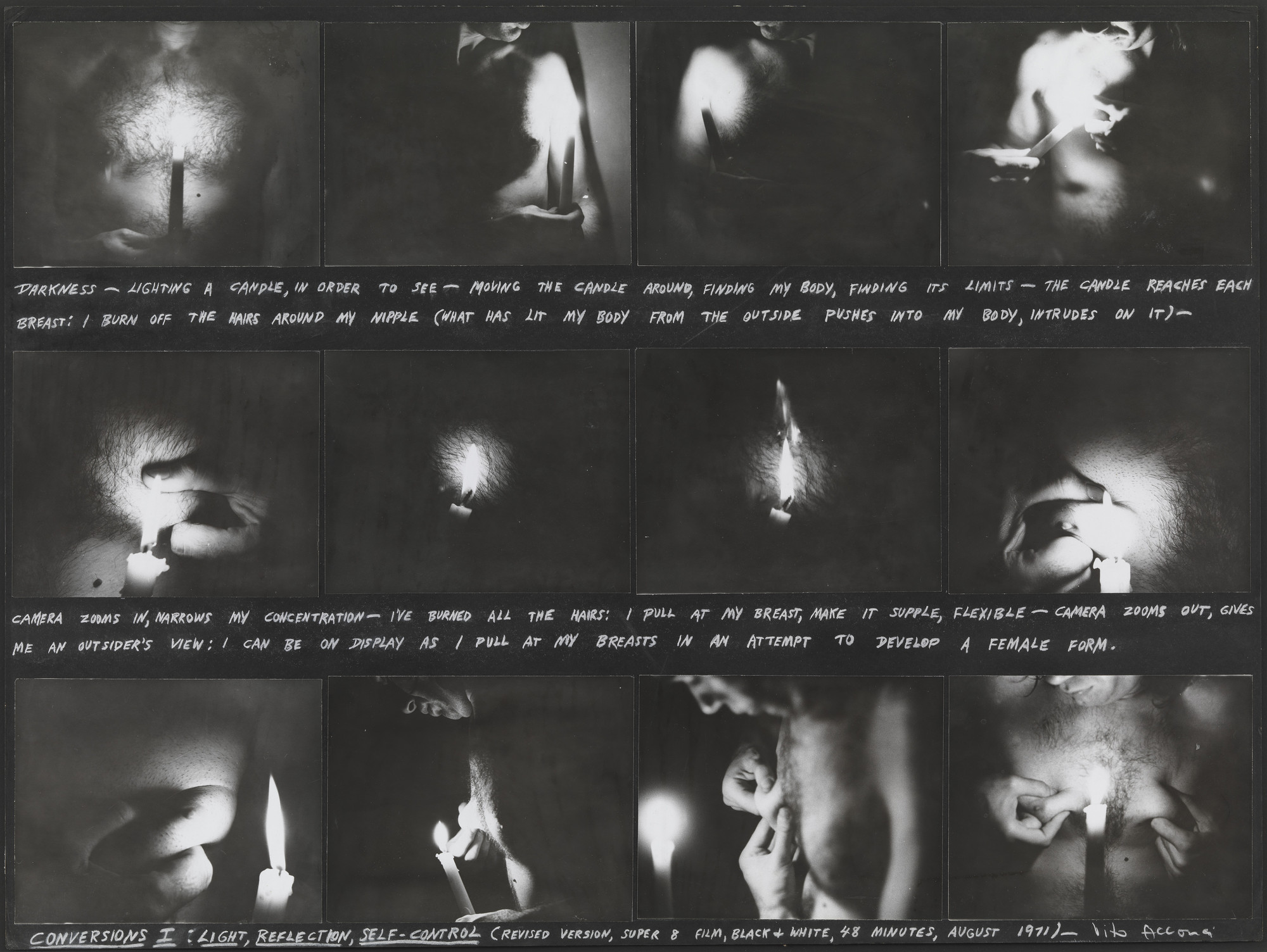 Vito Acconci. Conversions I: Light, Reflections, Self-Control