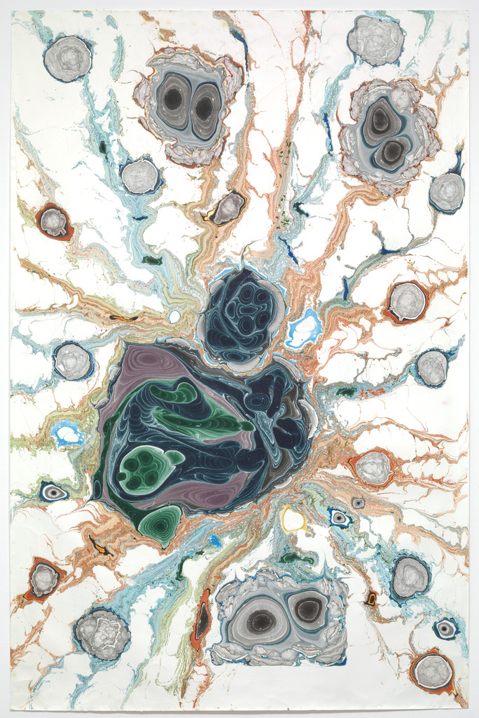 Unstable Talismanic Rendering 27 (with gratitude to master marbler Dirk Lange)