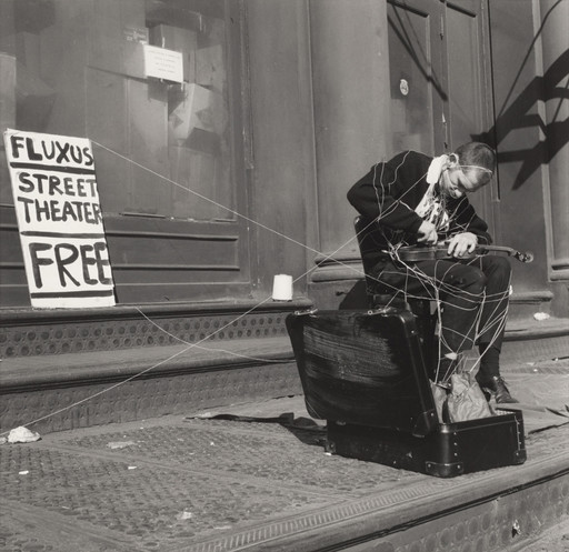 Simultaneous performance of Anima 1, Attache de Ben, and Solo for Violin, performed during Fully Guaranteed 12 Fluxus Concerts, New York, May 23, 1964