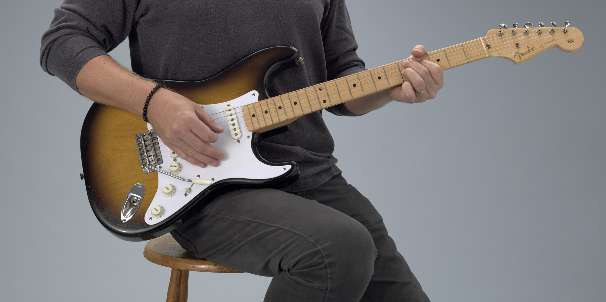 Leo Fender, George Fullerton, Freddie Tavares. Fender Stratocaster Electric Guitar. designed 1954, this example 1957