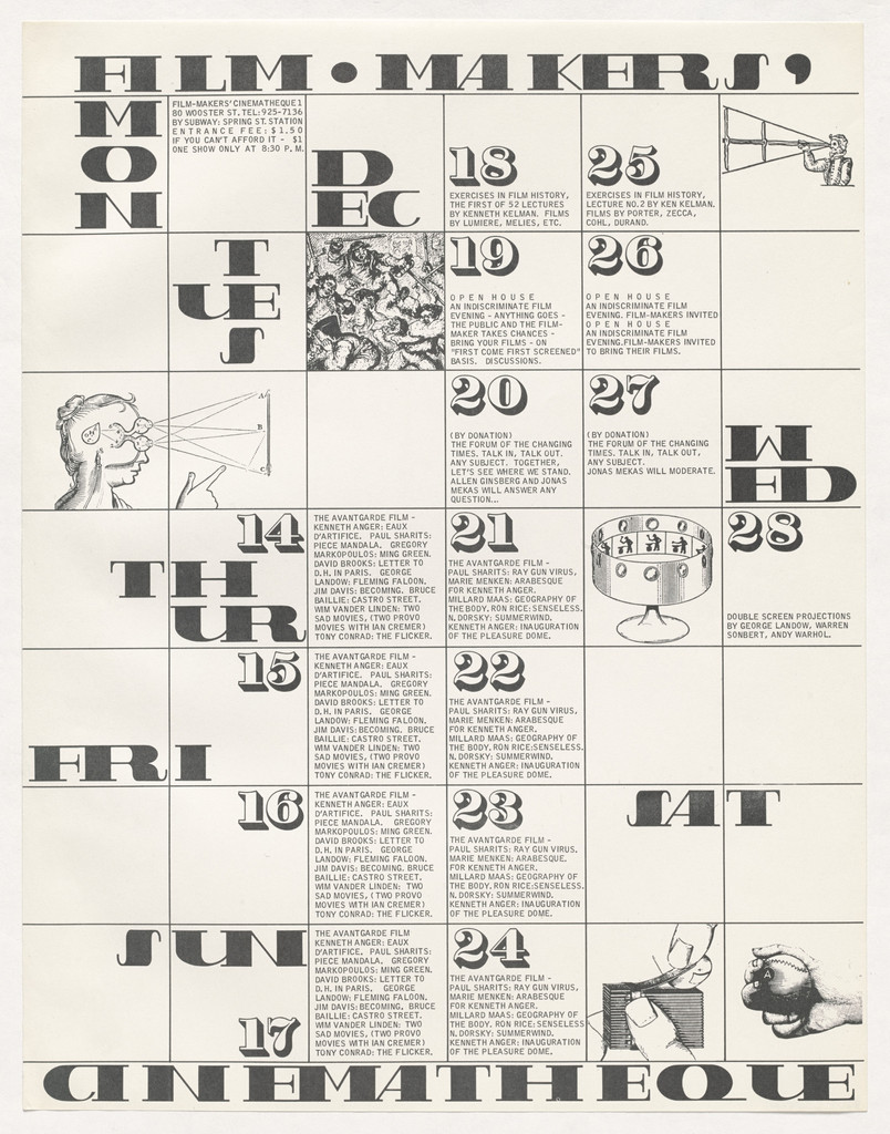 Film Makers' Cinematheque Calendar