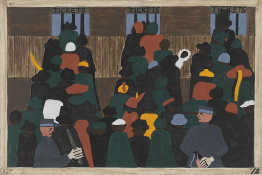 Jacob Lawrence. The railroad stations were at times so over-packed