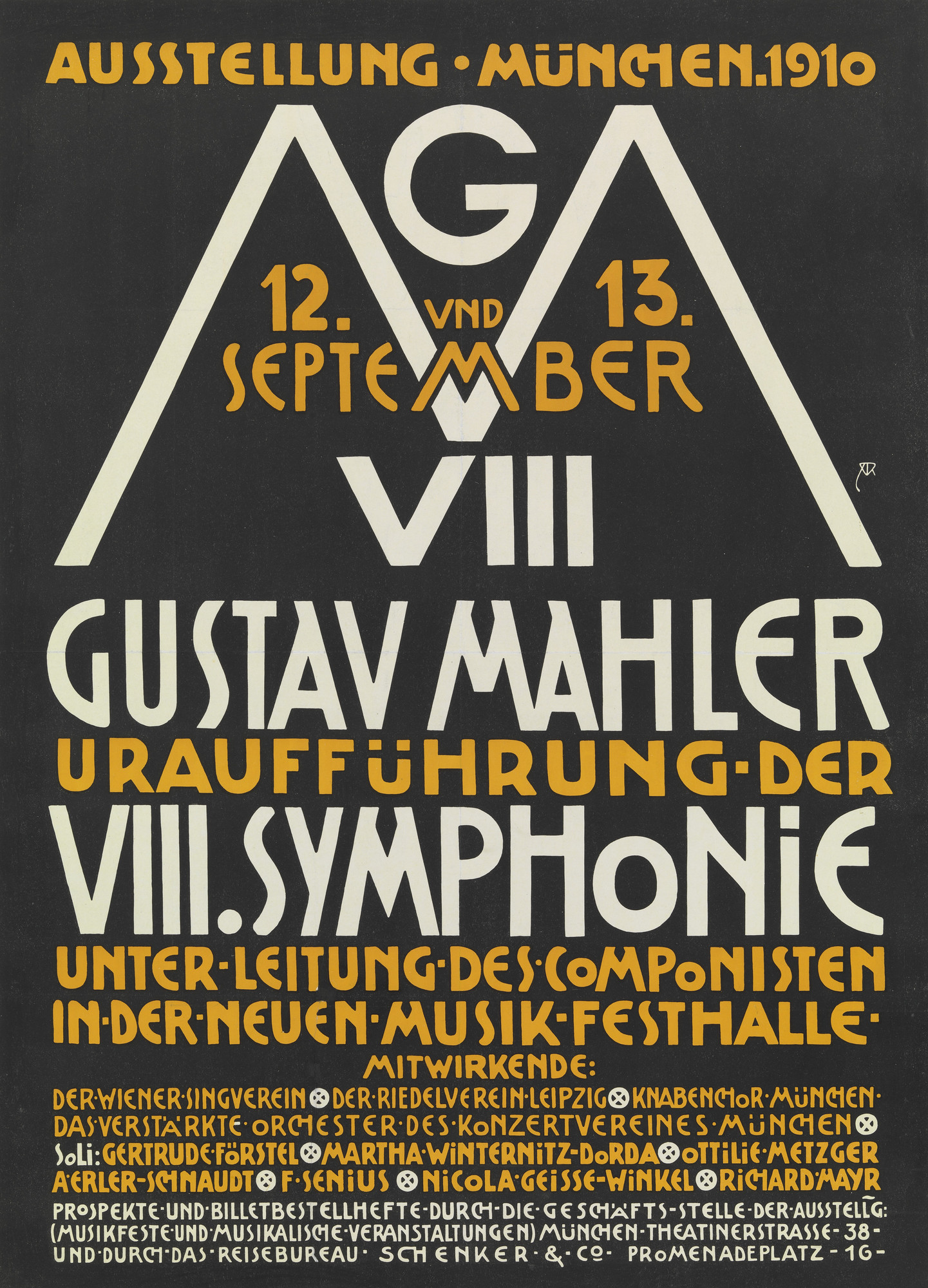 アート・デザイン・音楽 Walter Hamma Meister italienischer Alfred Roller. Gustav Mahler, Uraufführung der VIII Symphonie