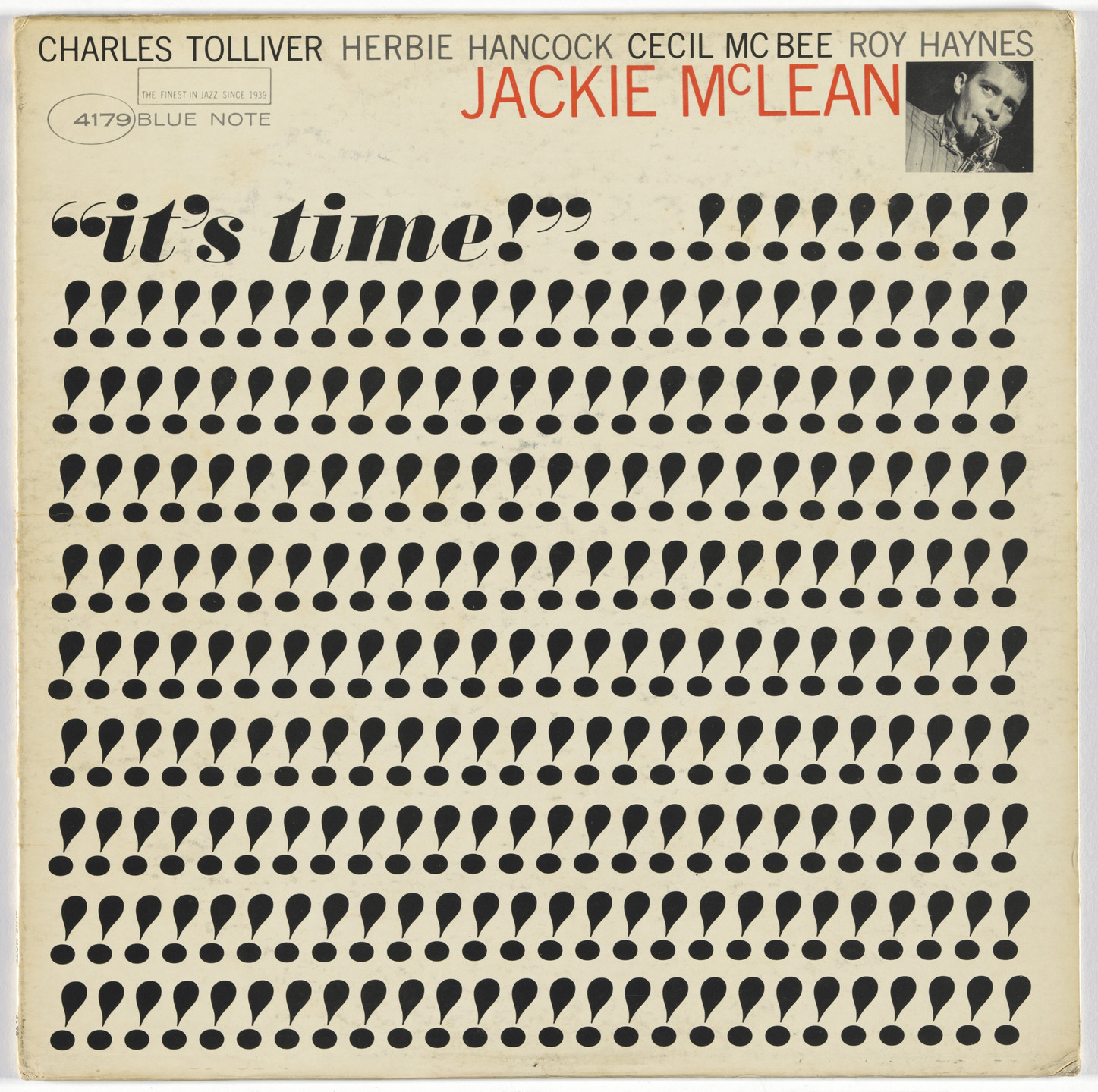 Reid Miles, Blue Note Records. Album cover for Jackie Mclean, It&#39;s Time!. 1964