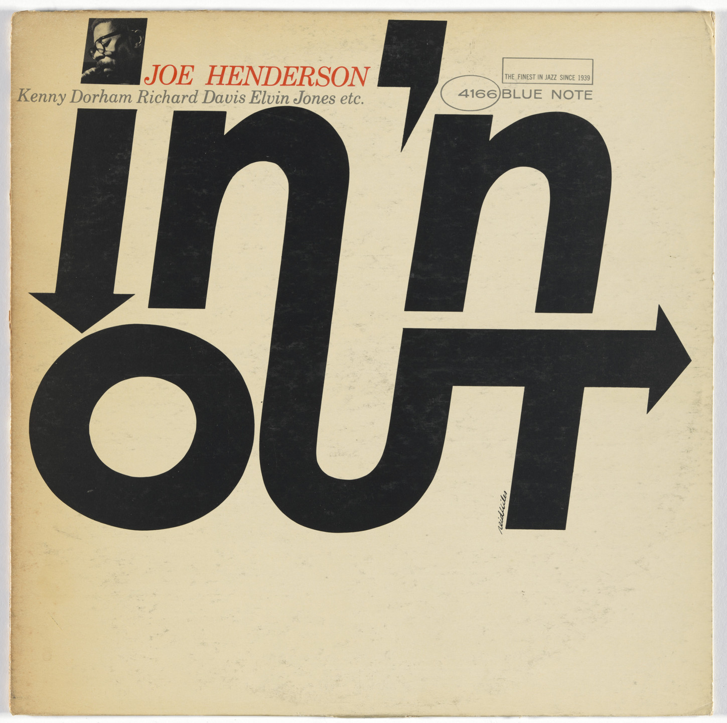 Reid Miles, Blue Note Records. Album cover for Joe Henderson, In 'n Out. 1964