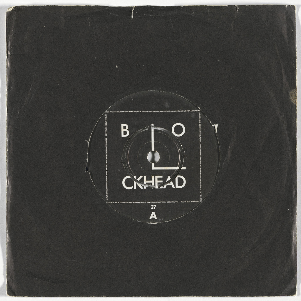 Logo for Ian Dury and the Blockheads 7" single "What a Waste"