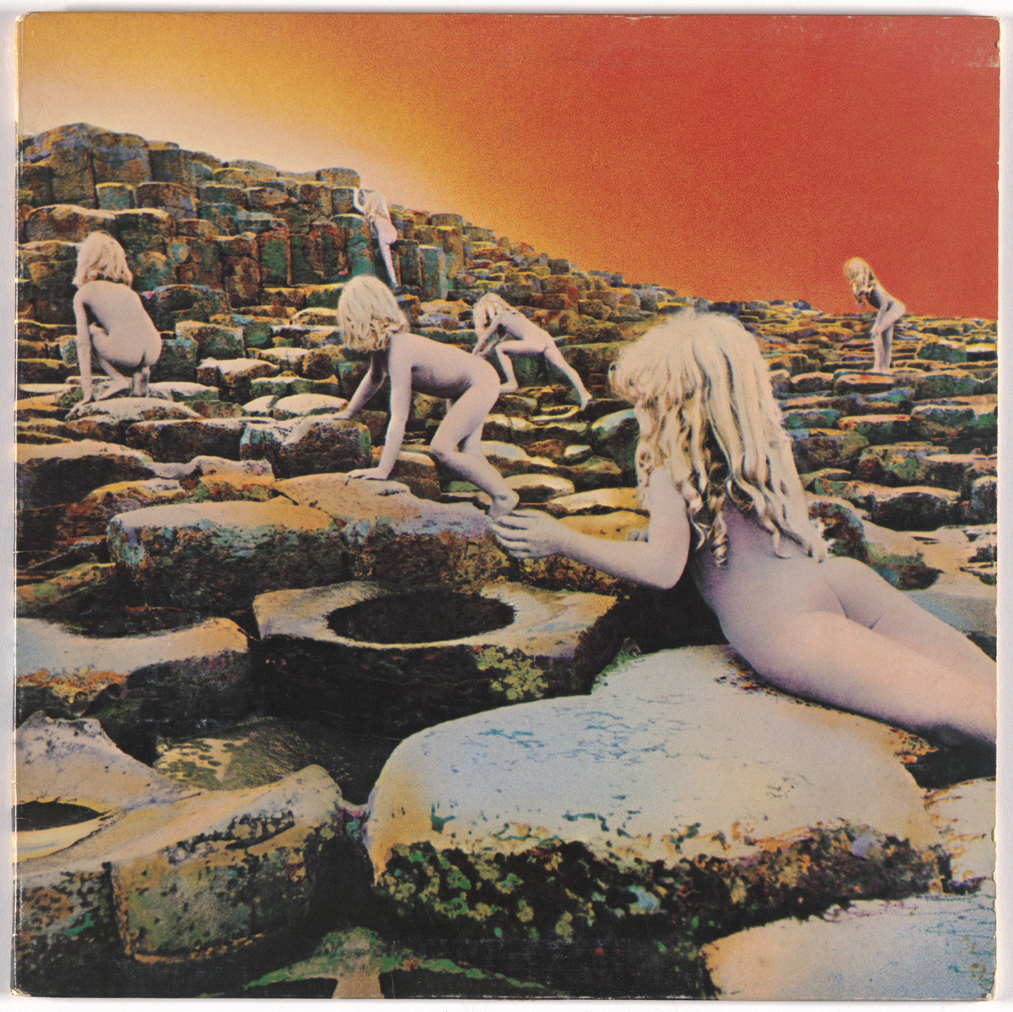 Hipgnosis, Storm Thorgerson, Aubrey Powell. Album cover for Led Zeppelin, Houses of the Holy. 1973