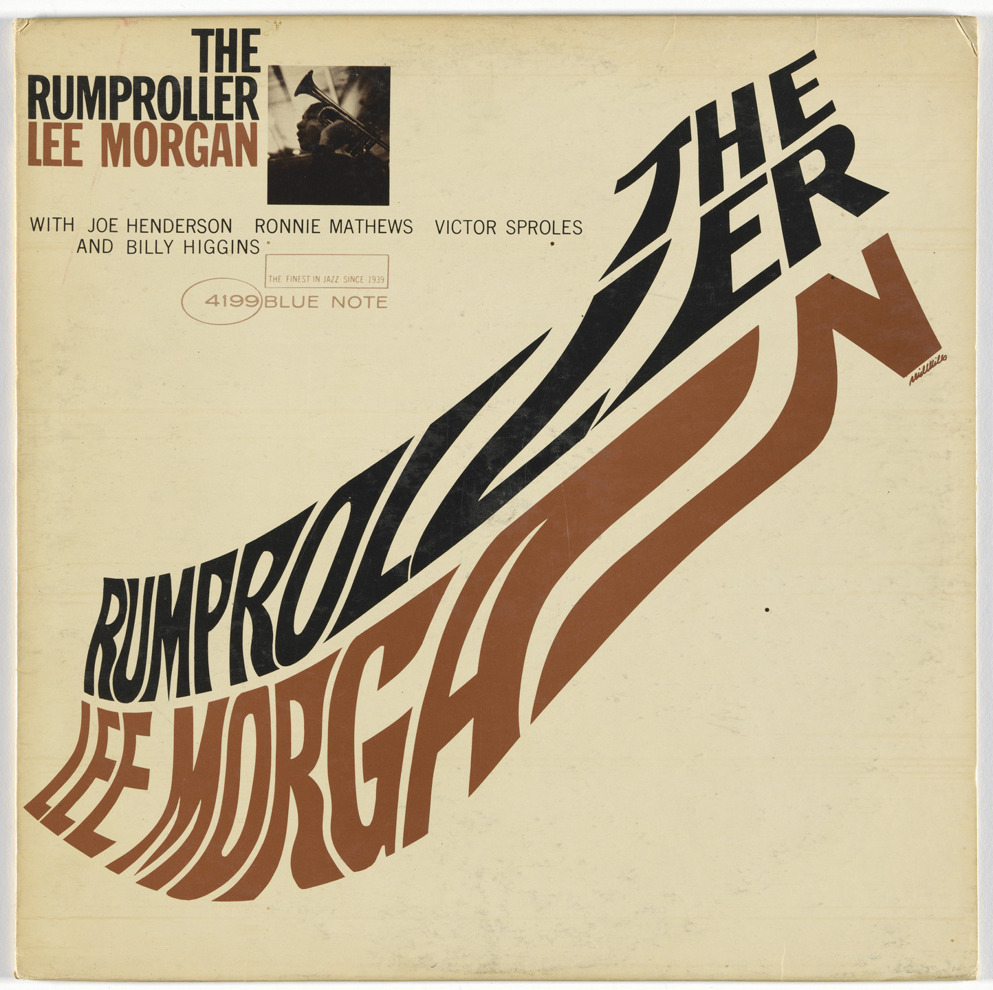 Reid Miles, Blue Note Records. Album cover for Lee Morgan, The Rumproller. 1965