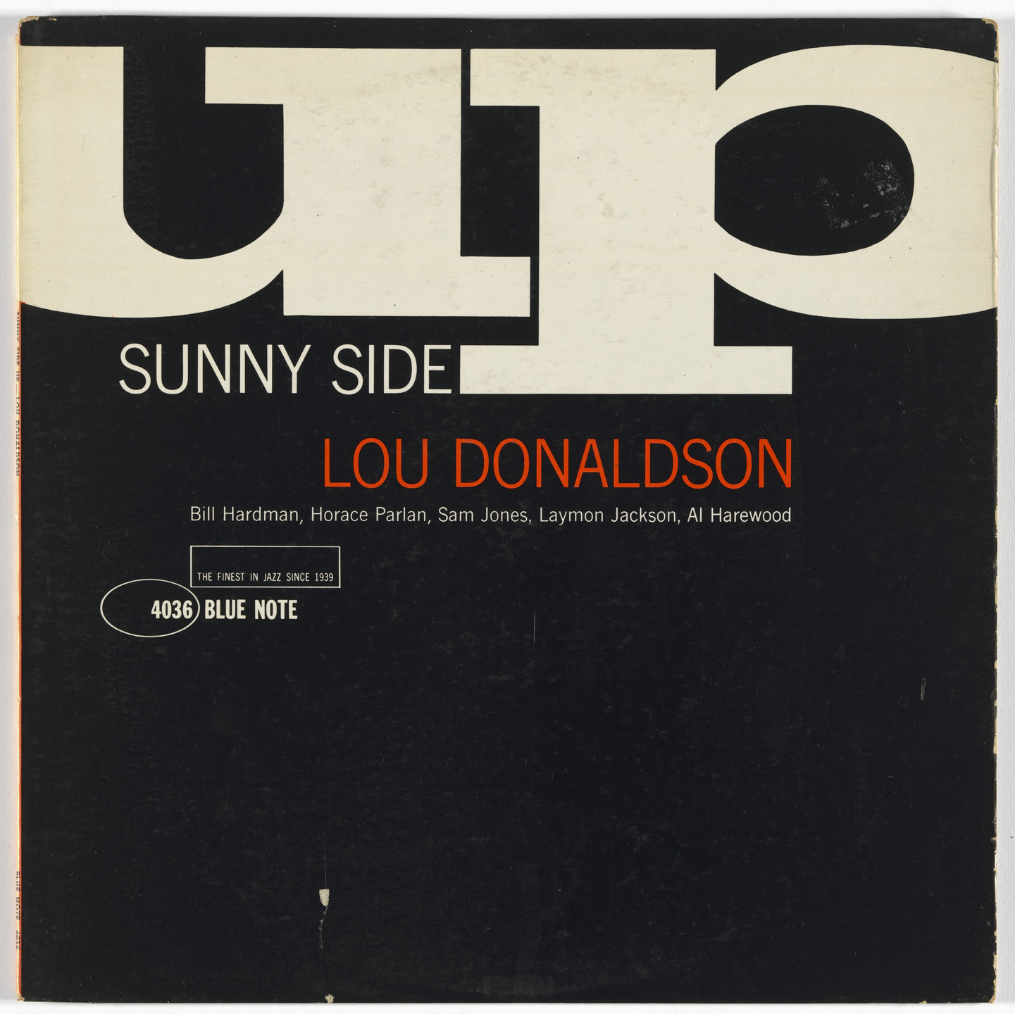 Reid Miles, Blue Note Records. Album cover for Lou Donaldson, Sunny Side Up. 1960