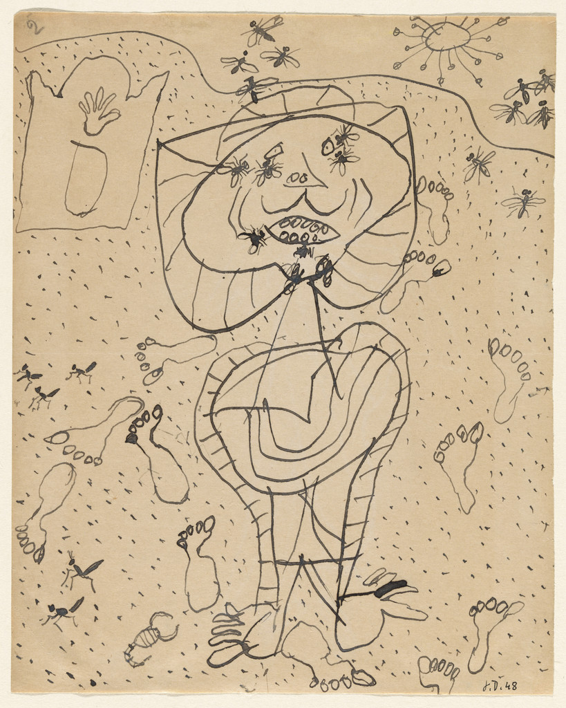 Arab, Marabout, Flies and Footprints, page from the sketchbook El Golea, II