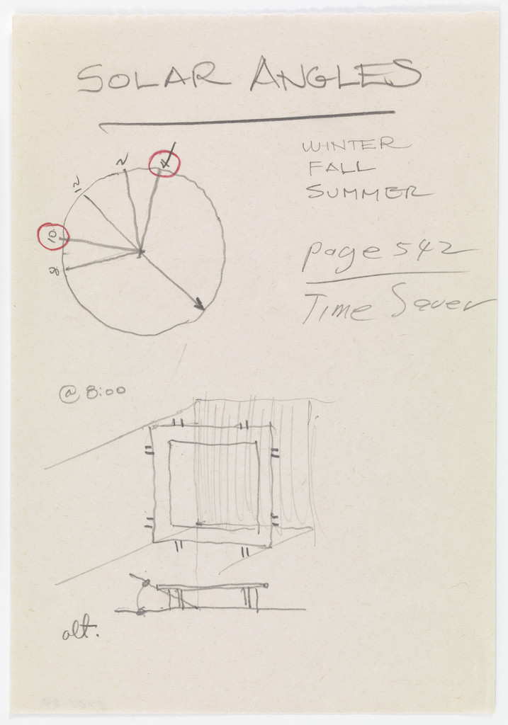 Ron Bacardi y Compania, S.A., Administration Building, project, Santiago, Cuba (Solar angles)