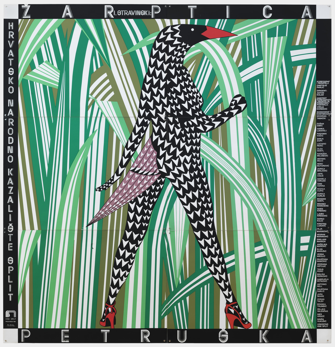 Boris Bućan. Stravinsky, The Firebird and Petrushka (Poster for a performance at the Croatian National Theater [HNK], Split). 1983