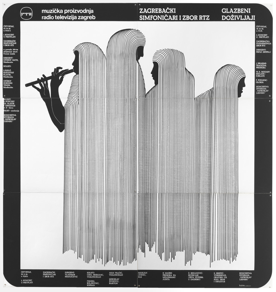 Musical Experiences: Zagreb Symphony Orchestra and Chorus RTZ (Radio-Televizija Zagreb) (Poster for a performance at Lisinski Concert Hall, Zagreb)