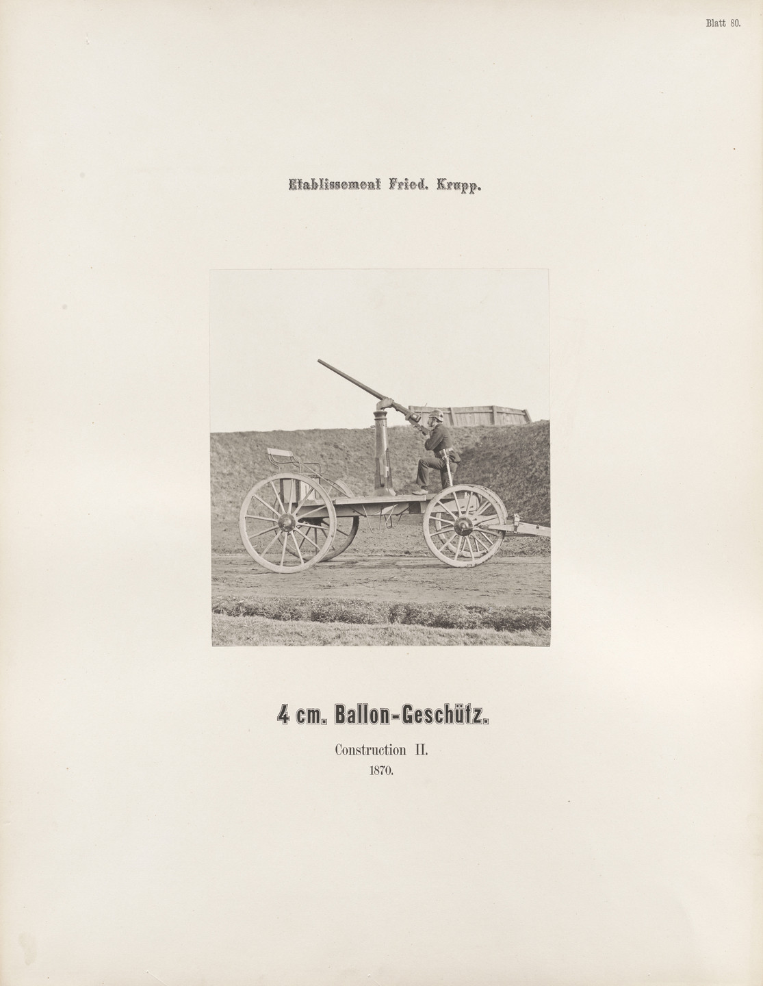 Hugo van Werden. 4 cm. Ballon-Geschütz. Construction II. 1870