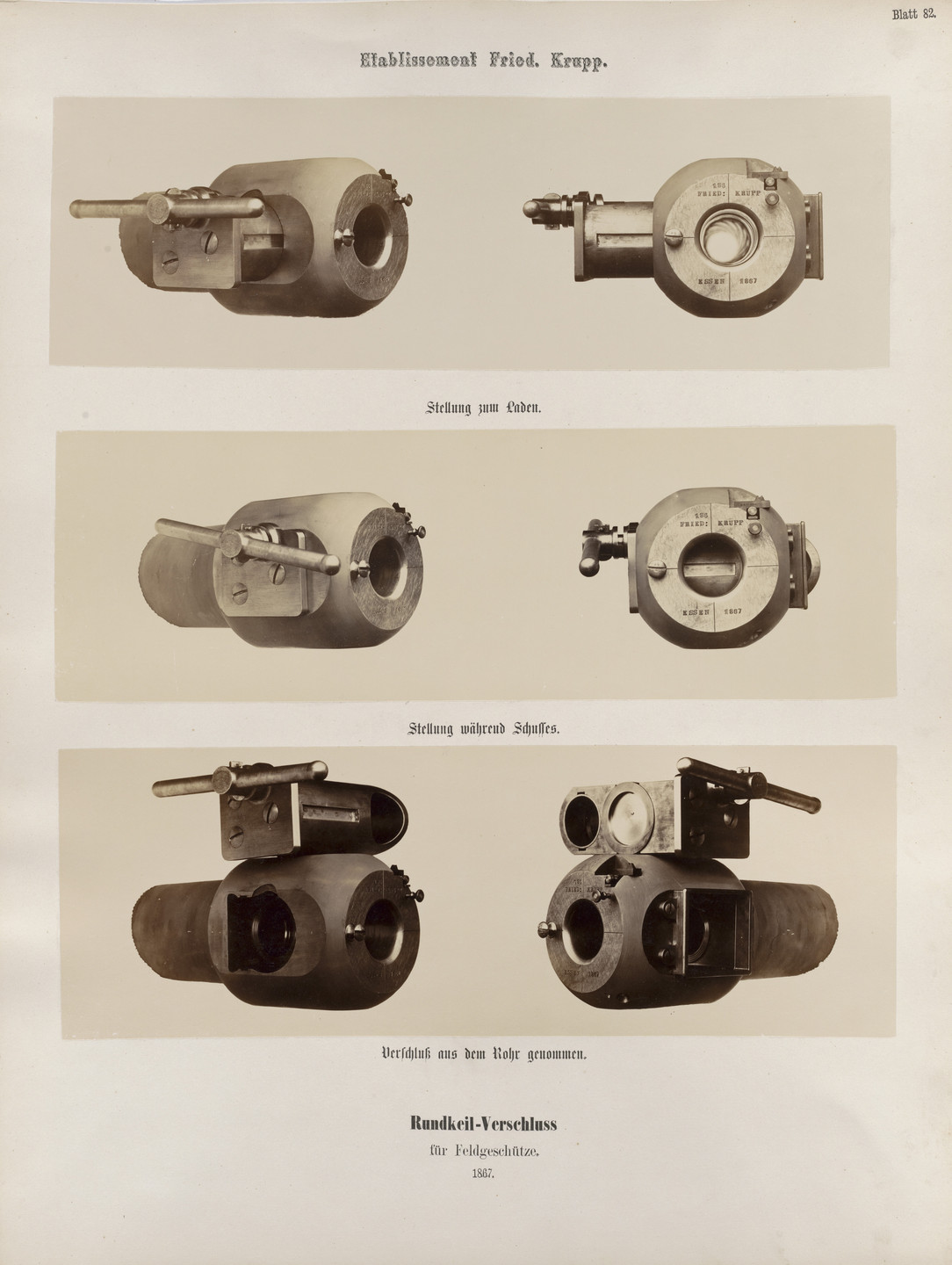 Hugo van Werden. Rundkeil-Verschluss für Feldgeschütze. 1867