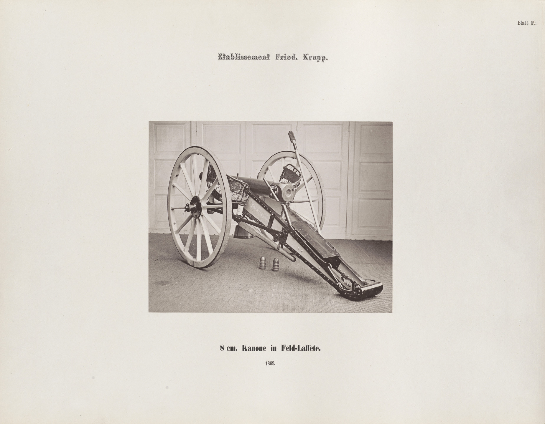 Hugo van Werden. 8cm. Kanone in Feld-Laffete. 1869