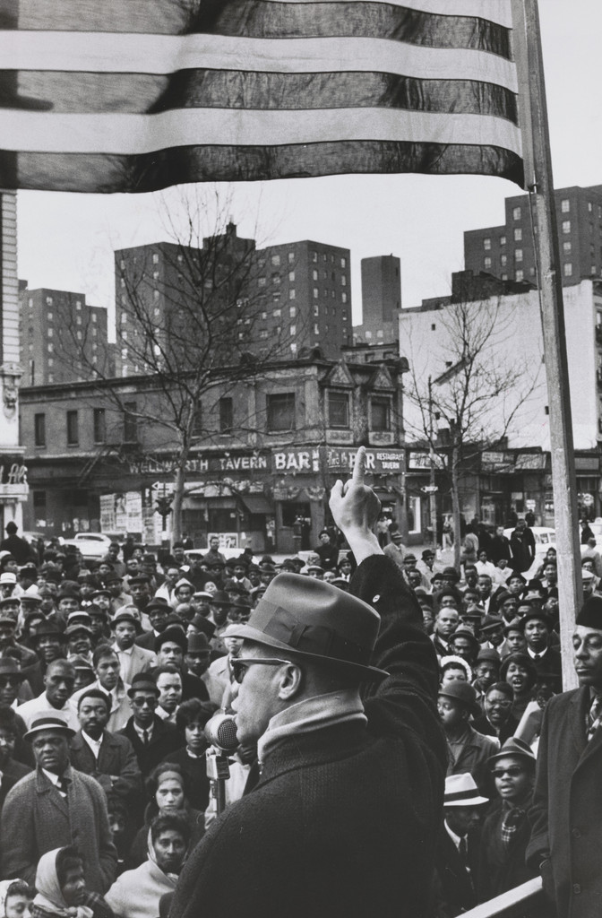 Malcolm X Gives Speech at Rally, Harlem, New York