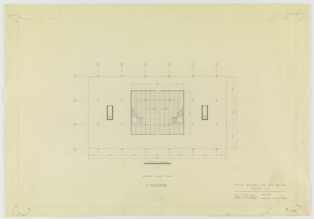 Ron Bacardí y Compañía, S.A., Administration Building, Mexico City, Mexico (Ground floor plan)