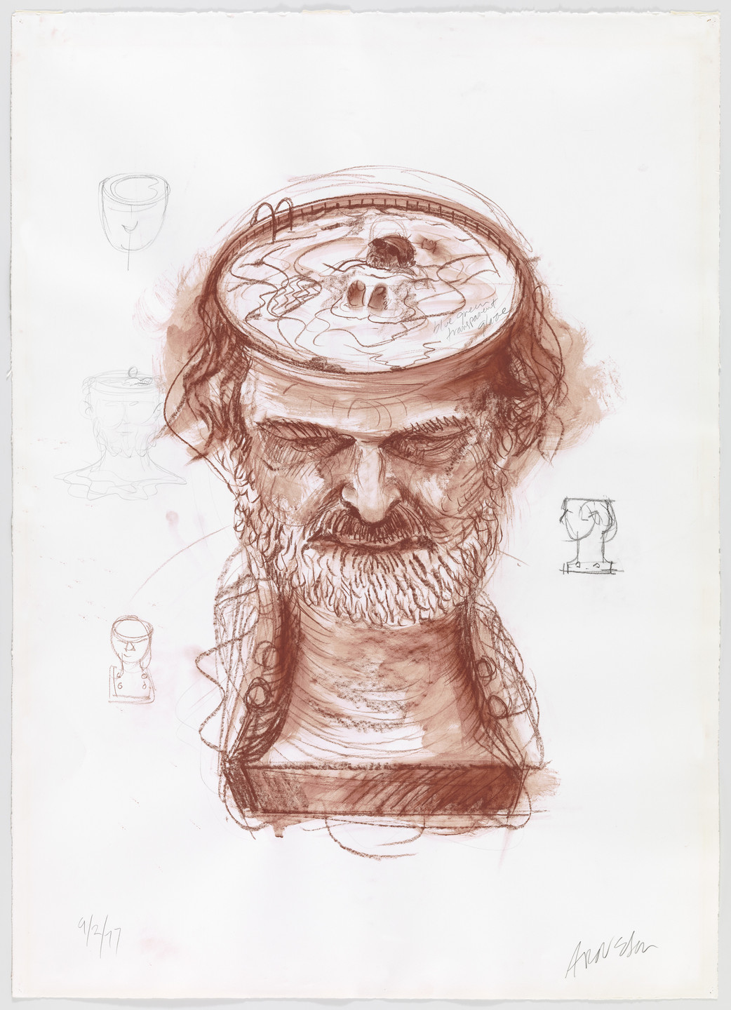 Robert Arneson. Study for Head Bath. 1977