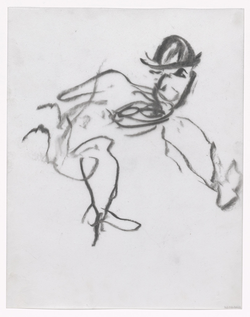 Unused preparatory drawing for In Memory of My Feelings, Willem de Kooning, 1967
