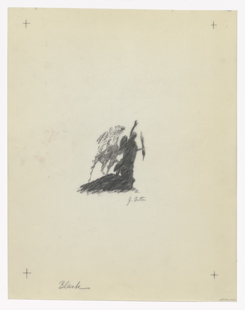 Preparatory drawing for In Memory of My Feelings, John Button, 1967