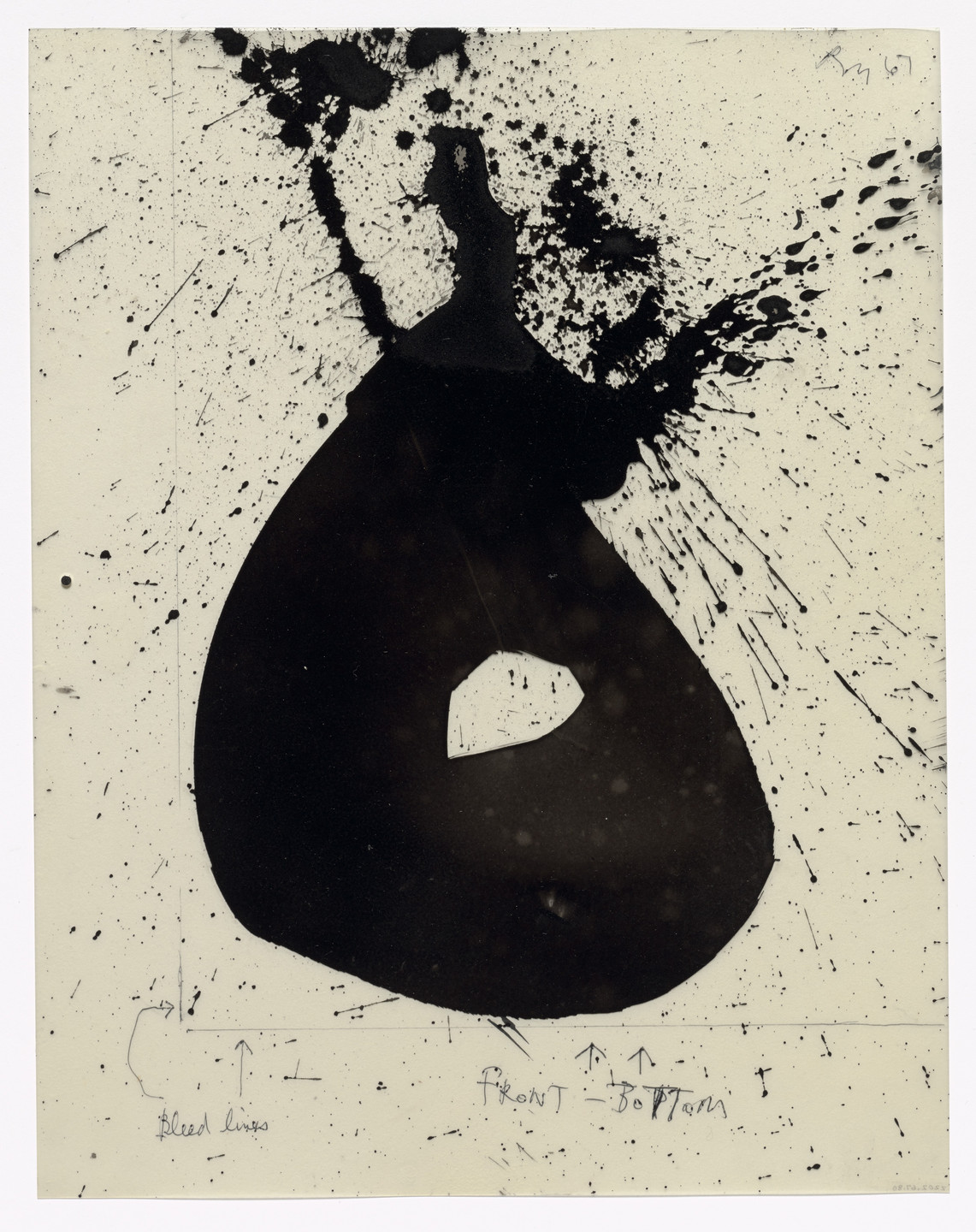 Robert Motherwell. Preparatory drawing for In Memory of My Feelings. 1967