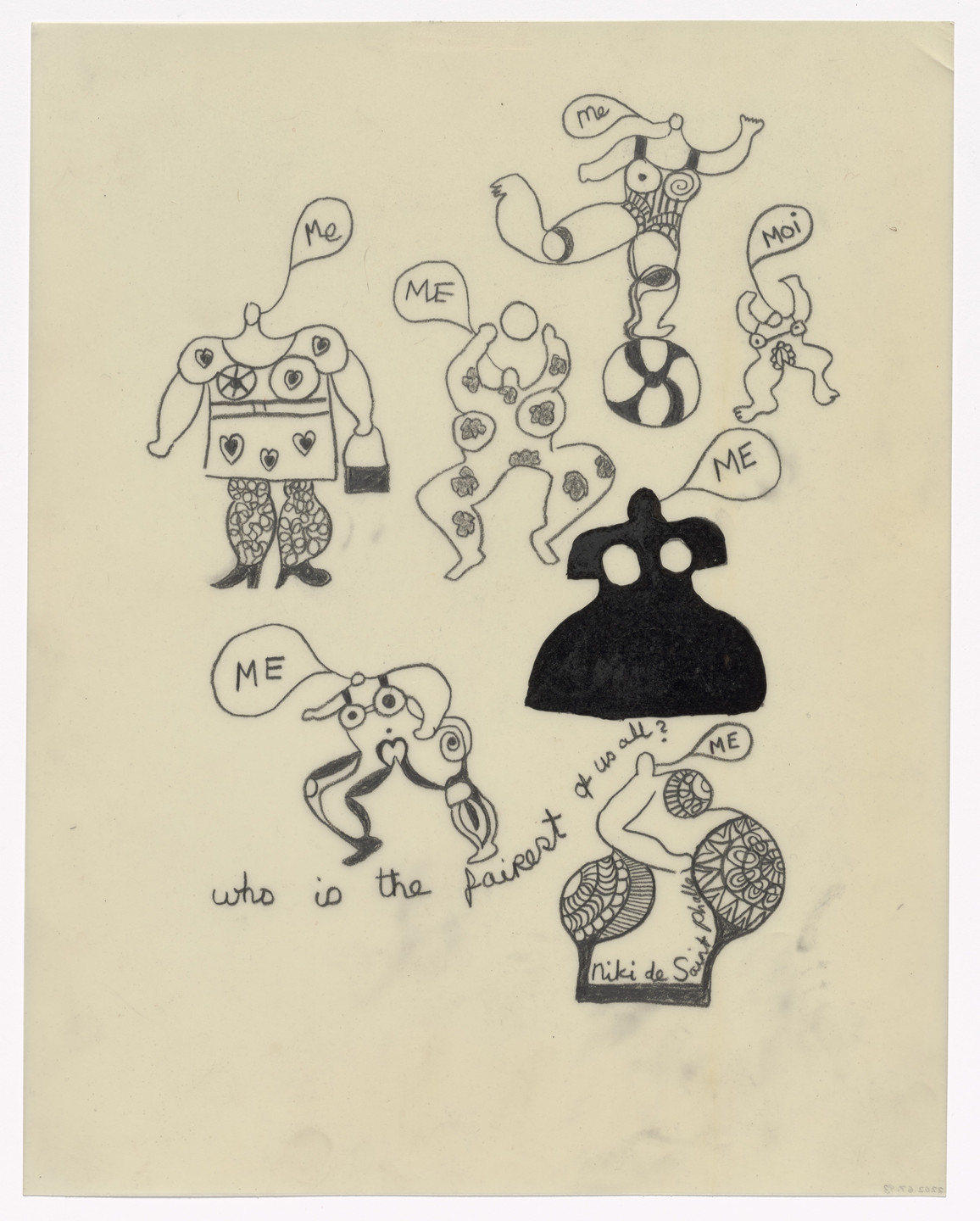 Niki de Saint Phalle. Preparatory drawing for In Memory of My Feelings. 1967
