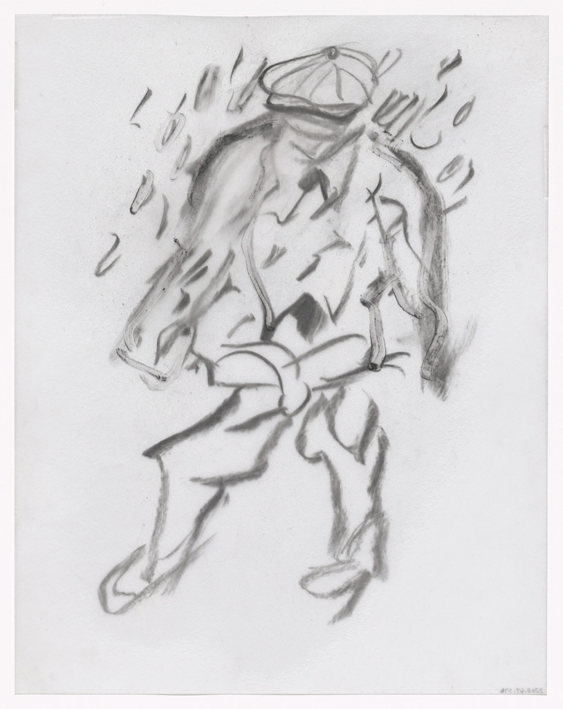 Unused preparatory drawing for In Memory of My Feelings, Willem de Kooning, 1967