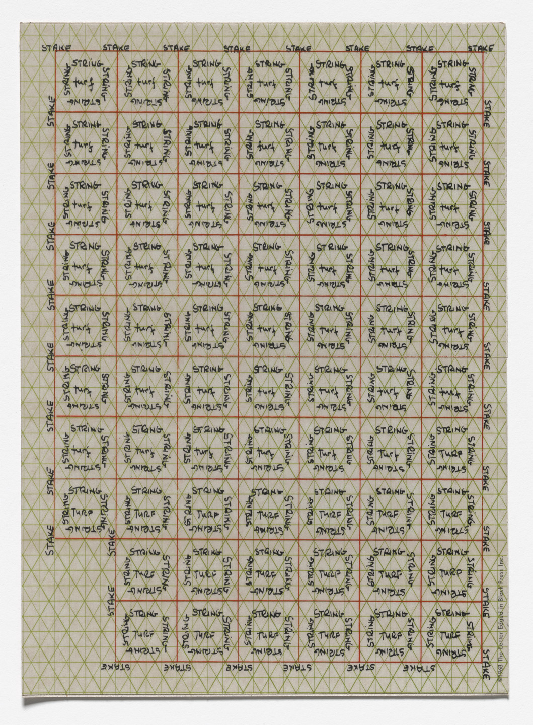 Lawrence Weiner. Turf, Stake and String from S.M.S. No. 5. 1968