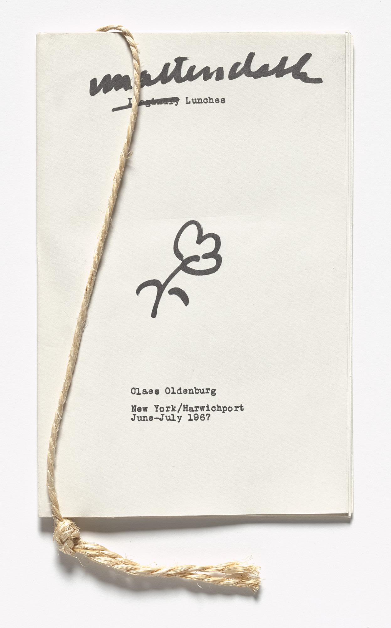 Claes Oldenburg. Unattendable Lunches from S.M.S. No. 6