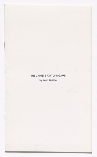 Chinese Fortune Game from S.M.S. No. 6, December 1968