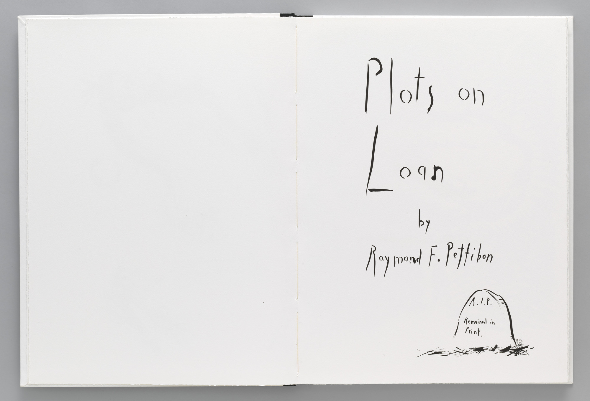 Raymond Pettibon. Plots on Loan. 2000