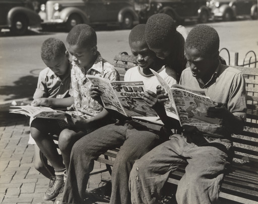 Robert H. McNeill. Kids on "T" Street Reading Funnies. 1941