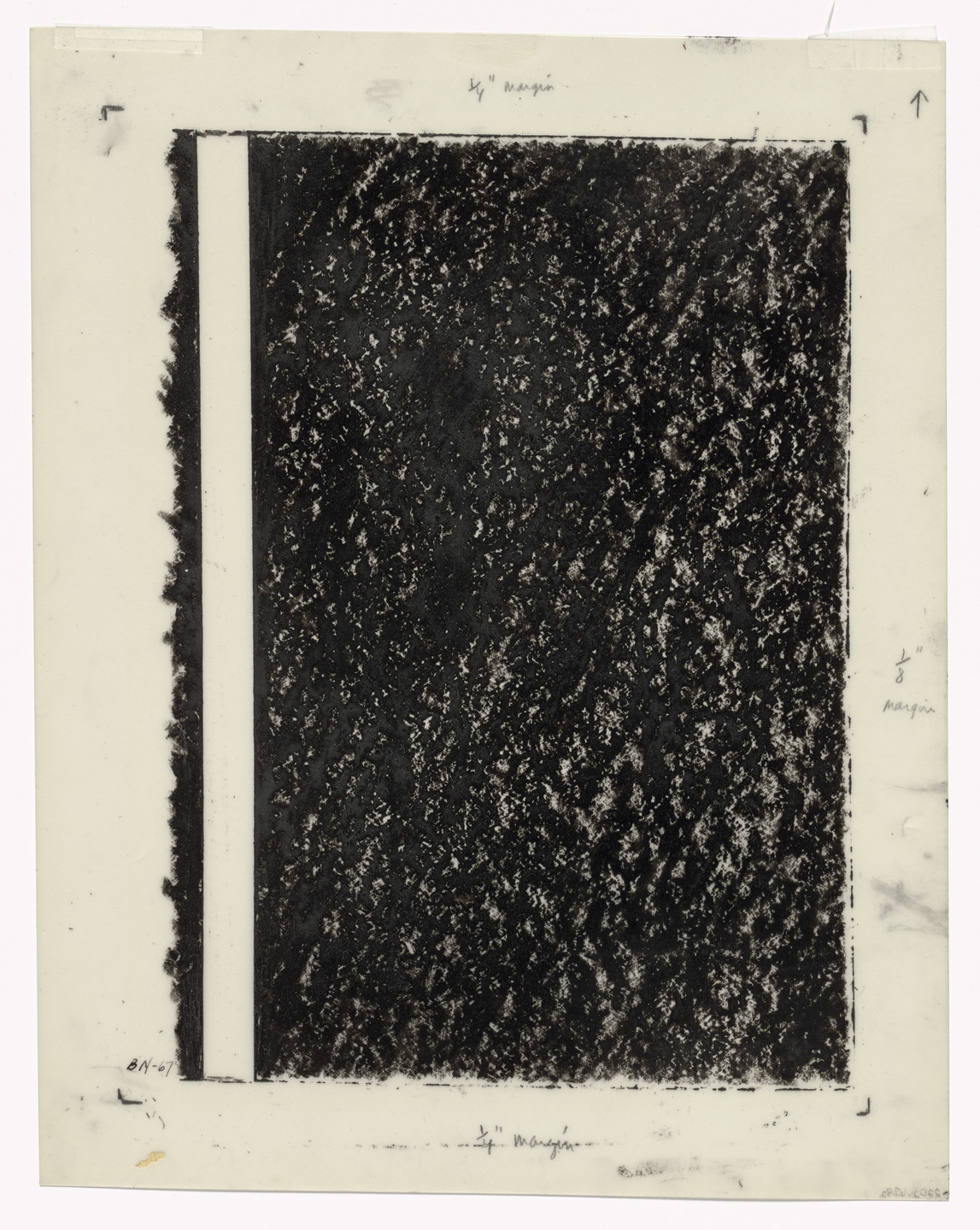 Barnett Newman. Preparatory drawing for In Memory of My Feelings. 1967