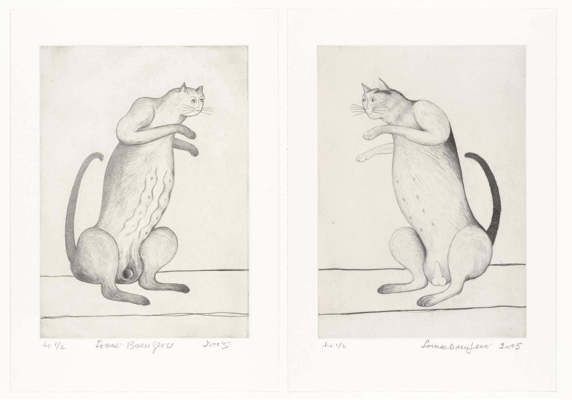 Louise Bourgeois. Male and Female, version 1 of 3, state VII of VII and version 2 of 3, state VIII of VIII