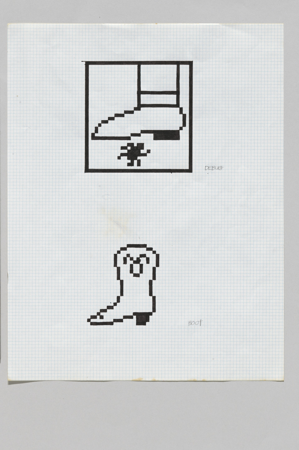 Susan Kare. Graphic icon sketch. 1982–1983