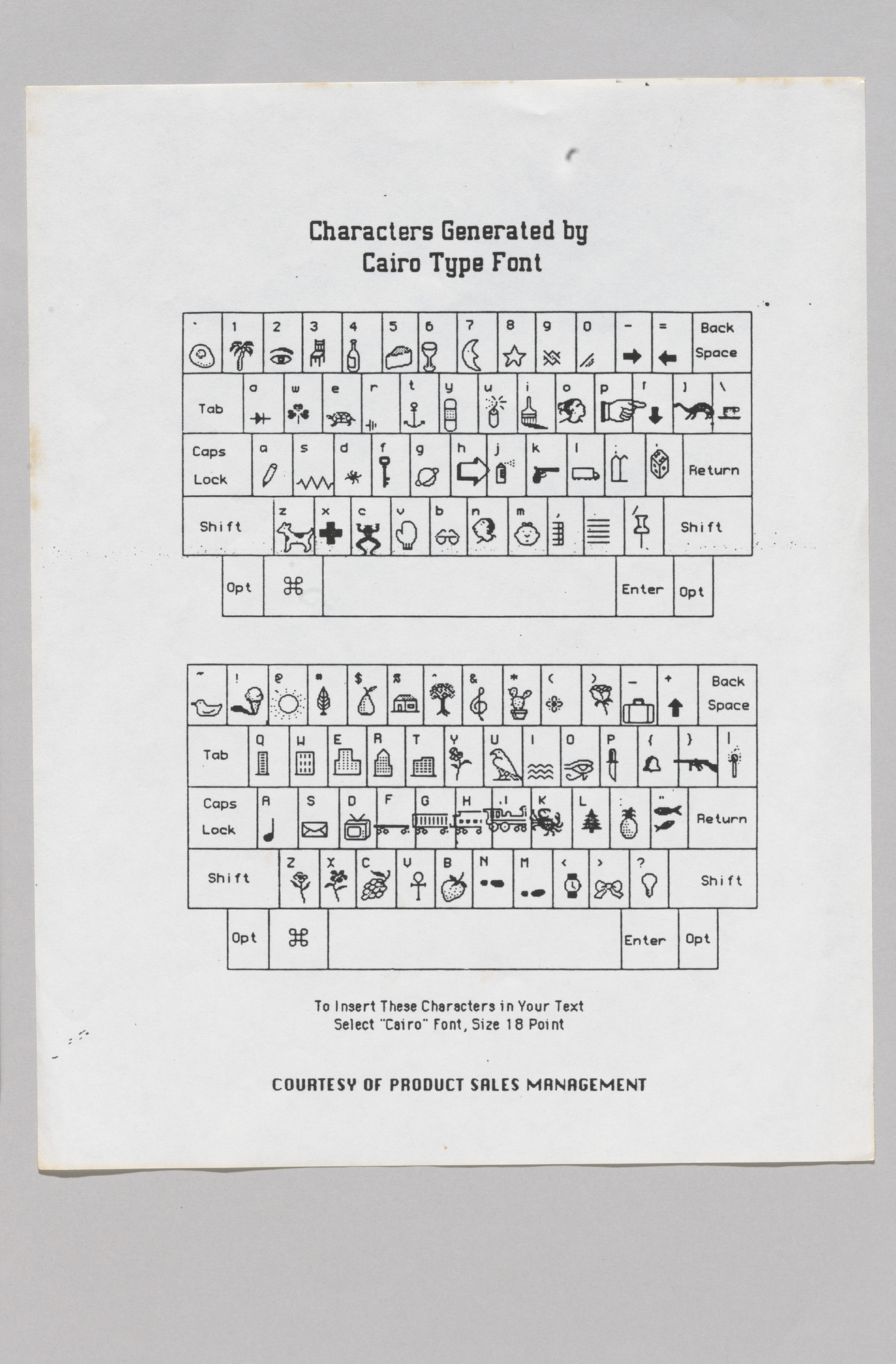 Susan Kare. Characters Generated by Cairo Type Font