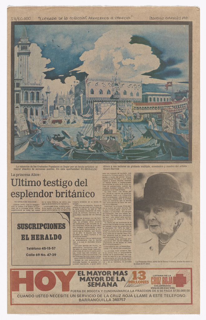 Popular Print "Arrival of the Arensberg Collection in Venice"